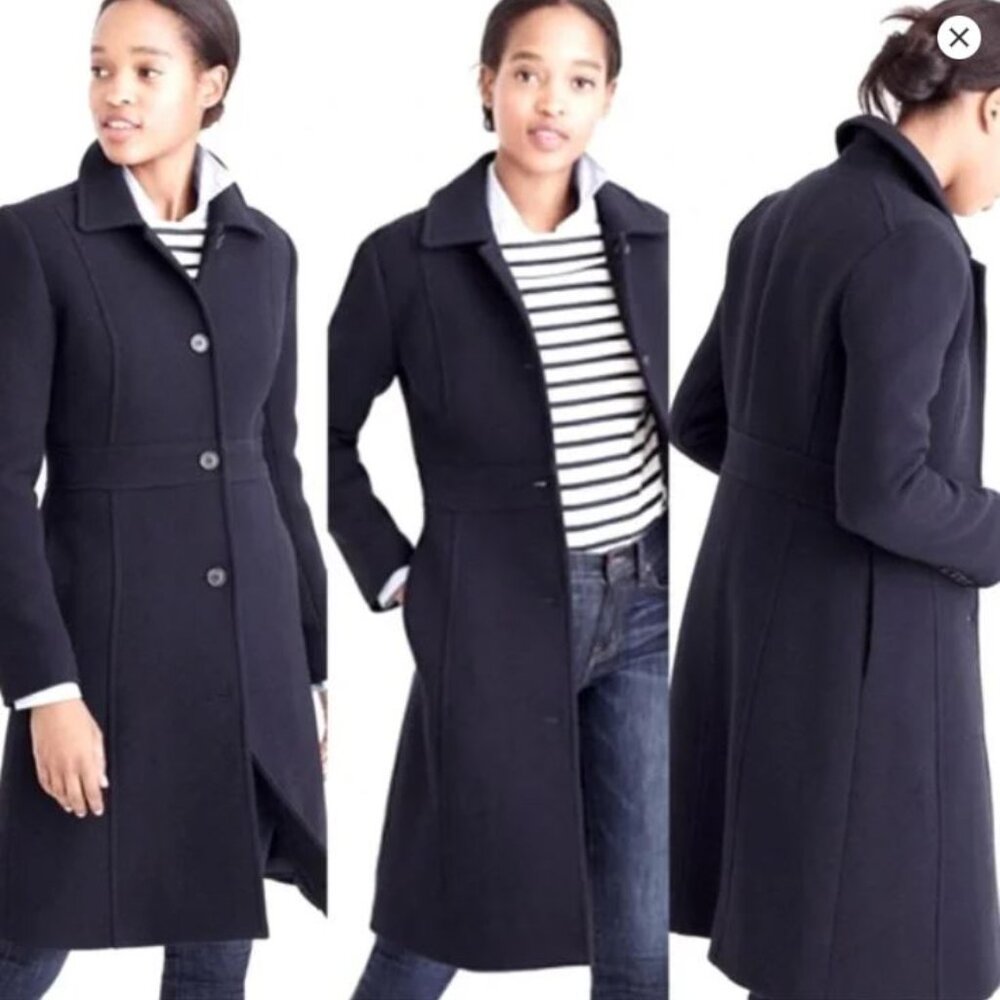NWT J Crew Navy Blue Lady Day Coat Thinsulate Size 10